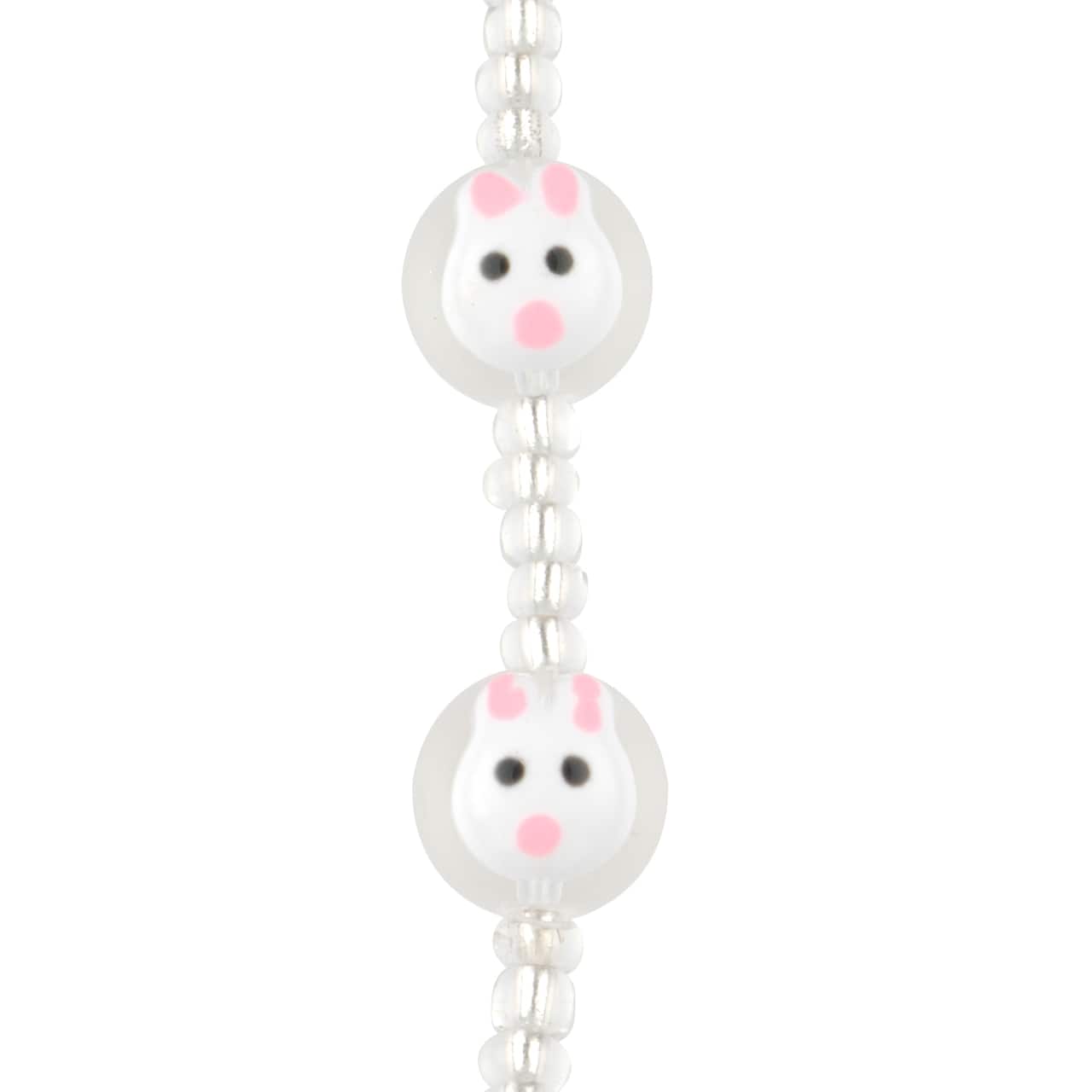 12 Pack: White Rabbit Painted Glass Beads, 11mm by Bead Landing™